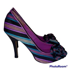 DOLLHOUSE VINTAGE STRIP PUMPS RETRO STYLE NWOT